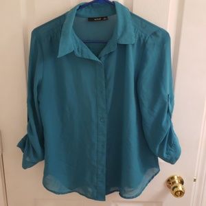 Sheer ana shirt turquoise